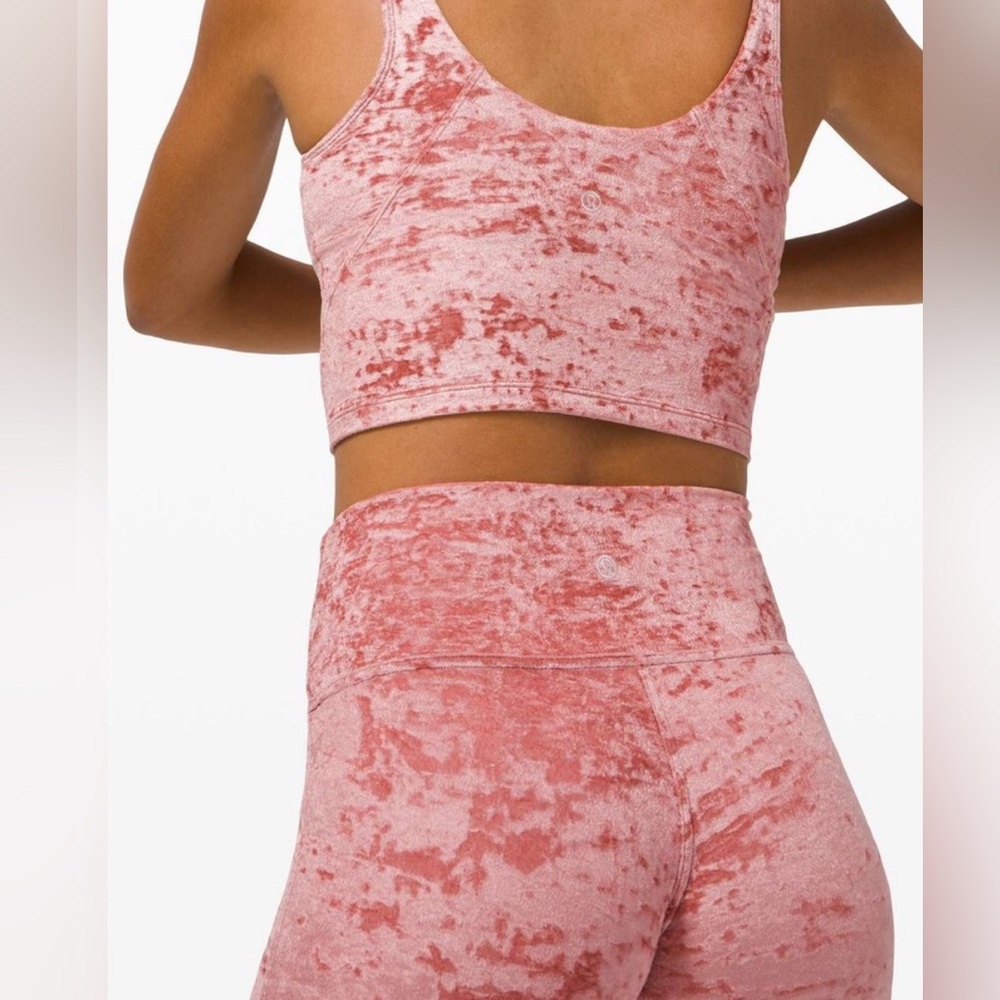 Lululemon SET Wunder Lounge-Rise 28" *Crushed Velvet & tank Soft Cranberry 4-6